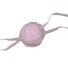 Choker Bohemian Yarn Flowers Elegant Rose Coldlet Clicule Chaîne d'automne et d'hiver Collocation délicate BX0C