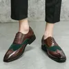 Casual Shoes Man Office Business Dress Leather Flats Split Wedding 2024 Brogues Rubber Sole Big Size 48
