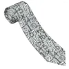 Bow slipsar matematik doodle silver slips män kvinnor polyester 8 cm lärare gåva hals för smala breda kostymer tillbehör