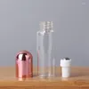 Bouteilles de rangement 1 2 3 5 10 ml de verre transparent rouleau en verre sur bouteille avec bouchon d'or rose Emballage de voyage à rouleau de voyage rechargeable