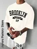 Zomer mannen katoen t -shirt Brooklyn drukt tops manne mode brief camiseta korte mouw kleding Harajuku streetwear 240403