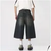 Short masculin y2k masque vintage streetwear culottes coréen harajuku denim pantalon large pantalon court jorte jort bermudas jeans alt vêtements dhve9