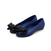 Chaussures décontractées Big Bow-Knot Jelly Femme Sexy Peep Toe Summer Summer Designer Farproproping Flats Bow Beach pour