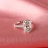 Moda 925 srebrny owalny żółty pierścionek z diamentem CZ różowy moissanite pierścienie dla kobiet wywierconych białych topaza gemstone zaręczyny S925 Hurtowa biżuteria