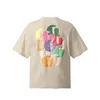 Summer USA 24SS Rainbow Puff Print Tee Tee Fashion Men Short Skateboard Tshirt Tshirt ملابس غير رسمية من القمصان T