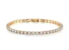Bracelets de tennis bijoux Luxury 4 mm Cubic Zirconia Iced Chain Crystal Wedding For Women Men Gold Sier Bracelet6901241