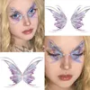 Fairy Butterfly Wings Tattoo Shiny Tattoo Eyes Impermeady Face Hand Body Art Fake Tattoos For Women Makeup Dance Music Festival 240408