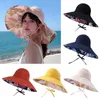 Chapeaux à bord large UV Protection Printing Sunshade Hat Fashion Polyester Panama Caps pliables Top à deux côtés