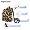 Backpack Giraffe Animal Print Gold Brown Pretty Backpacks Women Men Hiking Large School Bags Designer Rucksack