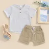 Clothing Sets Pudcoco Born Baby Boy Summer Outfits Henley Shirt Soft Pocket Short Sleeve Tops Shorts Infant Clothes 6M-4T