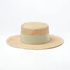 Ręcznie tkane francuskie słomy fedorami słomy francuskie fedoras naturalne słomki słoneczne czapki letnie szerokie czapki na plaży 240412