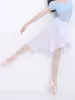 Salia de balé de desgaste do palco Feminino Ajuste da dança para adultos roupas de treinamento de ginástica Chiffon Long uma saia de gaze.