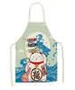 Lucky Cat Apron Keukenschorten voor vrouwen katoen linnen slabbetjes huishoudelijk reiniging pino voor huis kokenschort wq126283L9154857