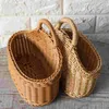 Bouteilles de rangement panier de jardinière à fleurs mures suspendues en bois en plastique tricoté en plastique