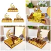 Eid Tray Table Centerpieces Plate Acrylic Ramadans Home Decorations Eid Muslims Festlig gåva Gold Moon Decor 240408