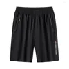 Mäns shorts Mid-Rise Elastic Waistband Dxhet fickfickor Wide Leg Men Summer Ice Silk Short Sweatpants