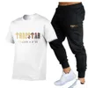 Trendy Trapstar Letter Printing Mens Leisure Sports T-Shirt Set T-shirt+broek Twee-delige T