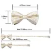 Designer Mens Silk Bowties Pocket Square Cufflink Set voor man bruiloft Pre-gebonden strikjes Fashion Butterfly Knot Business Bowties 240418