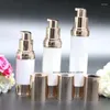 Storage Bottles 30ml White Airless Bottle With Gold Pump/lid/bottom Used For Lotion/foundation/serum/liquid Foundation/essence Skin Care