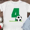 Tシャツ2024ニューチャイルドフットボールTシャツデザイン固定印刷サッカーショートスリーブ小児サッカーシャツベイビーボーイズTシャツQ240418