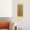 Vägglampa modernt guld led lätt metall rör sconce fixturer sovrum säng badrum kök gång hem konst dekor