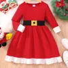 Abito da ragazza vestito di Natale per bambini 2-7 anni Bambini ANNI SABILE CLAUSE COSTRUA GIORNI GIORNI CARNIVALE Abbigliamento rosso