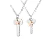 New Arrival Key Lock Necklace Pendant Couple Lover Wedding Jewelry Women Men Necklace Key of Life Bling Rhinestone Hip Hop Jewel6875269