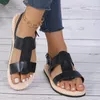 Casual Shoes 2024 Women's Summer Style Fashion Metal Buckle Designer Thick Sole Anti-Slip Slippers Daily Shopping Ladies Sandals