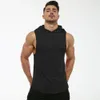 MRMT 2024 Brand Cotton Mens T-shirt T-shirt sans manches à capuche pour hommes Journ Tops Fitness Tshirts Courbed Hem Cest 240416