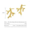 Studörhängen Modern design Underwater Plants 925 Sterling Silver Zircon Women's Earring Real Gold Plating Fashion Jewelry 2024