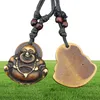 Fashion Whole 12PCSLOT Cool Simulation Bone Carving Maitreya Buddha Pendants Necklace for men women childrens039 Amulet Gi1864772