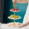 Plates European Three Layer Cake Sweet Candy Machine Frame Wedding Party Compote Show Household Adornment Tray Table For