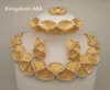 Kingdom MA Top Dubai Gold Color Set Nigerian Wedding African Crystal Necklace Armband Earring Ring Big Jewelry Set C190415015619753