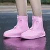 Sıradan Ayakkabılar Yeniden Kullanılabilir Yağmur Sezonu Silikon Yağmur Kapağı Kalınlaştırılmış kaymaz su geçirmez lateks çocuklar açık ayakkabı aksesuarları