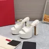 Specchio di qualità da donna Slifori Summer Fashion Shows Pompe Sandals al tallone Designer 7 Colori disponibili Piattante Slide in pelle brevetto da 155 mm Scarpe da sposa con scatola