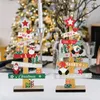 クリスマスの装飾木製の木サンタクロースdiy xmasデスクトップ飾りサインプラーク陽気な装飾年の年の子供の贈り物
