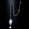 Clips de cheveux Bandeau Bridal Pearl Chain Imitation Bijoux Exotic Zircon Headress