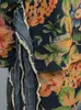 Frauenhose 2pcs Vintage Design Patchwork Matching Set Frauen Denim Spleiß ärmellose Outfit Cross-Pants High Street Printing Kit