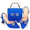 Dress Shoes Summer Italian Style Rhinestone High Heels And Bag Set Fahion Elegant Ladies For Party