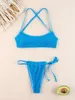 Swimwear Women's Sexy Neon Micro Bikini 2024 Femme du maillot de bain Femme Bikinis Brésilien Brésilien Backau Bathing Full