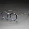 Acetate Glasses Frame Men 2024 Vintage Oversize Pilot Optical Prescription Myopia Eyeglasses Women Spectacles Eyewear 240411