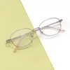 Solglasögonramar Semi Titanium Ultra Light Diamond Studded Two-Color Women's Eyeglass Frame med retro Optiska receptglasögon