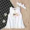 Abiti da ragazza Abbigliamento estivo per neonati abito in pizzo nato in pizzo senza maniche bowknot Ribice di padron