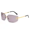 Fashion Metal Sonnenbrille UV400 Schutz Randless Gold Rahmen Männliche und weibliche Sonnenbrillen Retro -Design Brillen Rahmen Männer Männer