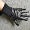 Kobiety oryginalne rękawiczki skórzane owiec jesień zima ciepłe pełne palce czarne rękawiczki Wysoka jakość