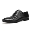 Dress Shoes Men's Spring And Autumn Hand Grab Pattern Business Casual British Groom Leather