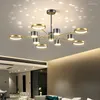 Kroonluchters Noords plafond kroonluchter woonkamer kantoor 3 kleur dimbare sterrenhemel sky gold black led luster lights voor binnenverlichting