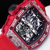 Richardmills relógios mecânicos relógios cronógrafos Swiss Made RM Mens 3502 Snowflake Diamond Red Devil Ultimate Edition com um carro de garantia