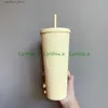 water bottle 2021 Starbucks Double CARBIE pink Tumblers Durian Laser Straw Cup Tumblers Mermaid Plastic Cold Water Coffee Cups Gift Mug304K L48