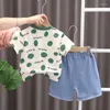 Kleidungssets Kleinkindjungen Sommerkleidung für Kinder 1 bis 5 Jahre lässige Pullover Kurzarm T-Shirts und Shorts 2PCS Jungen Outfit Set